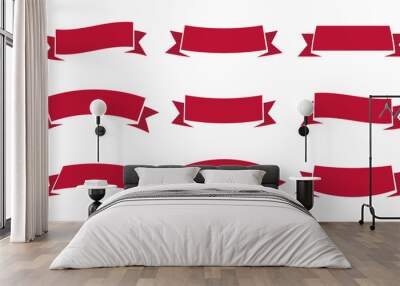 set of red ribbons Wall mural