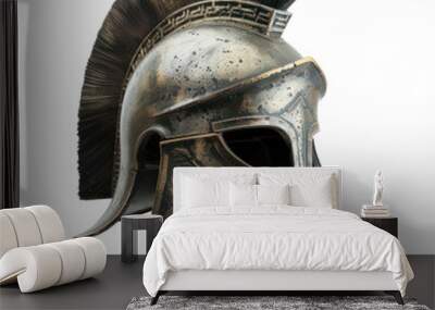 Hoplite helmet of Greek Art objsect iolate on transparent png.
 Wall mural