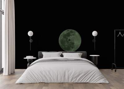 full moon and aeroplane Wall mural