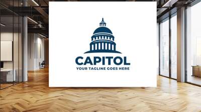 Capitol building logo design vector Wall mural