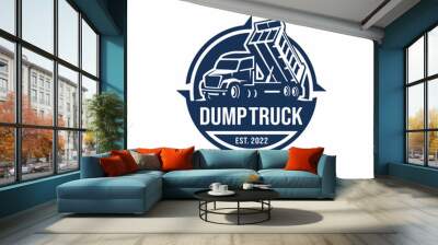 Dump truck logo design vector	 Wall mural