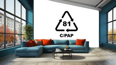 Plastic recycling code symbol. C PAP recycling symbol for plastic, simple flat icon vector Wall mural