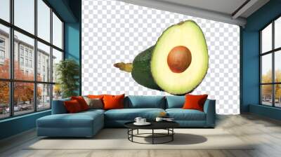 green avocado slice on a transparent background Wall mural