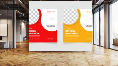 School admission square banner or social media post design template  Wall mural