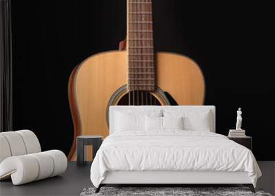 Acoustic guitar isolated on dark background. Musical Instruments Wall mural