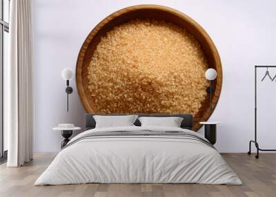 brown sugar, isolated on a clean, smooth white backgroun Wall mural