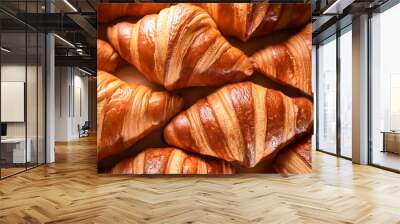 close-up Some croissant texture, pattern background Wall mural