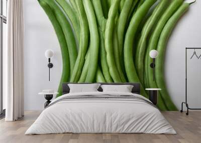 Green beans vegetables, isolated on a clean white background Wall mural