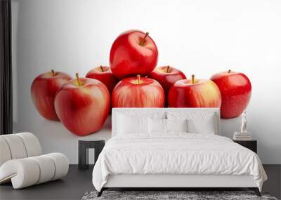 red apples. Tasty and juicy isolated on white background Wall mural