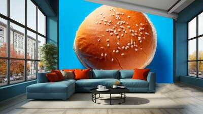 shot of a hamburger bread bun isolated Wall mural