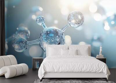 Abstract Molecular Structure with a 3D Render Wall mural