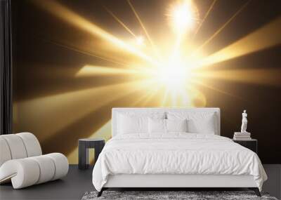 Gold colorful lens flare glowing in background AI Generated Wall mural