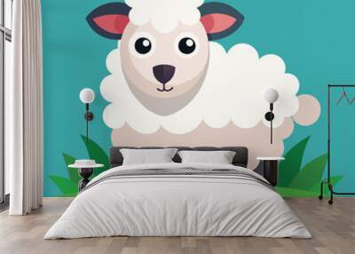 Cute sheep vector illustration cartoon character Wall mural