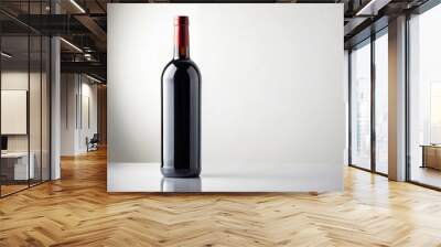 Wine bottle isolated on white background.  Wall mural