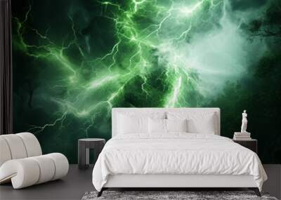 green n white lightning effects Wall mural