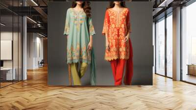 Ladies kameez shalwar suit  Wall mural