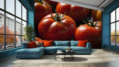 A highly details of Tomato, hight contrast in the afternoon Wall mural