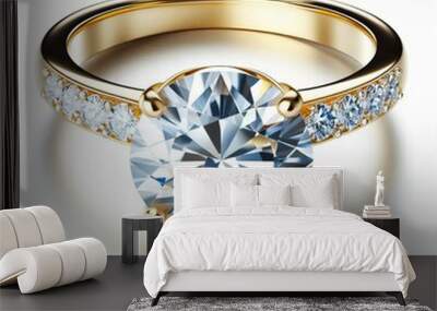 golden ring with diamonds Wall mural