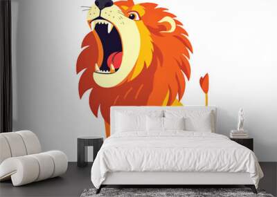 lion cartoon illustration vector isolated on white background Wall mural