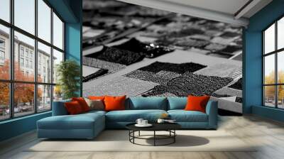  photo design table with colorful fabrics Wall mural