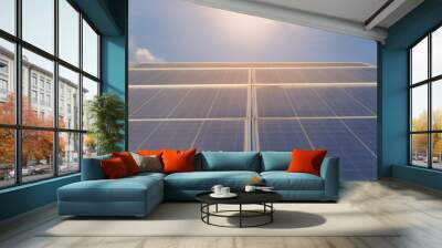 Solar farm power for electric renewable energy from the sun,photovoltaics in solar farm power station Wall mural