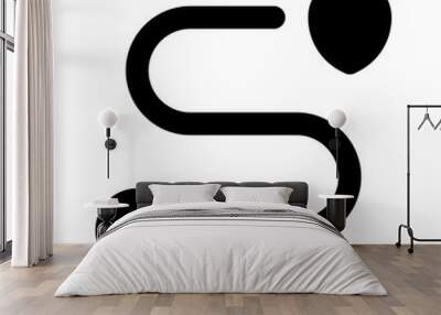 route glyph icon Wall mural