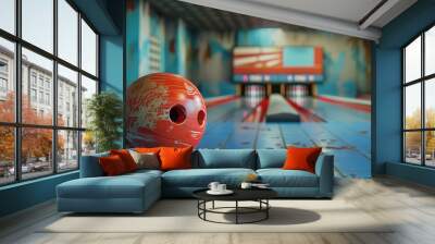 high-resolution, ultra-realistic, 4K, cinematic image of a bowling bag  Wall mural