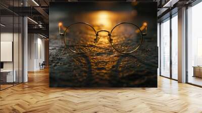 high-resolution, ultra-realistic, 4K, cinematic image of a glasses Wall mural