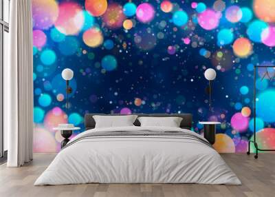 Colorful glittering light blots. Different colored glittering light stains on light background. Wall mural