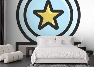 Winner success icon symbol vector image. Illustration of reward champion win championship bedge design image  Wall mural