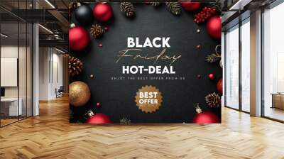 Black friday november event sale discount offer promotion shopping advertisement advertising gift card gift box special discount price flier paper shop business gold present black friday background Wall mural