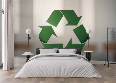 Green eco social recycling icon recycle logo symbol ecological waste management zero waste sign 3d Wall mural