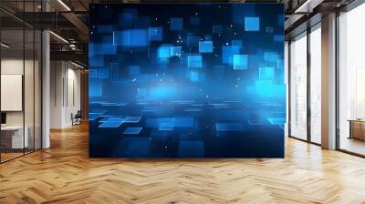 abstract blue technology communication concept. Wall mural