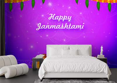 Happy Janmashtami elegant religious background Wall mural