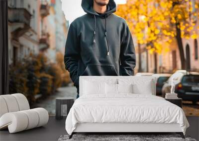 hoodie mockup design in a nature Wall mural