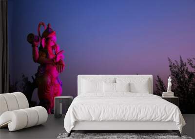 Statue of Ganesha, Statue of Shree Ganesha, Shadow of Statue, Lord Ganesha, Hindu Religion God, Nature, Sky Wall mural