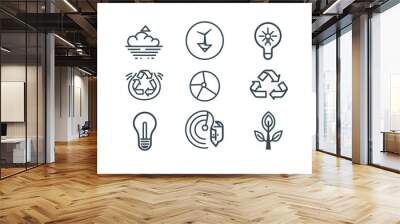 Set of icons for environmental protection Wall mural