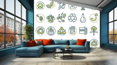 Set of icons for environmental protection Wall mural