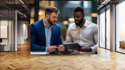 two business men in an office setting Wall mural