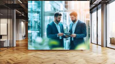 two business men in an office setting Wall mural