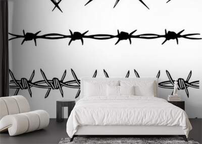 barbed wire isolated illustration Wall mural