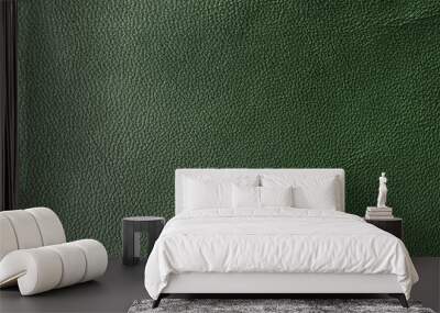 Leather. Green. Gradient. The structure of the skin material close-up. Wall mural