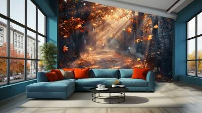 Enchanting Autumn Forest Wall mural