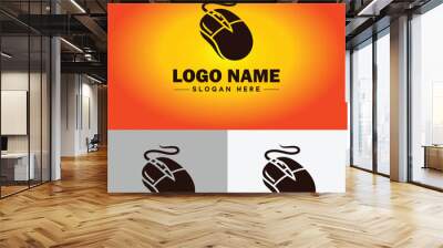 Computer mouse icon Mouse Pointer device Pointing device flat logo sign symbol editable vector Wall mural