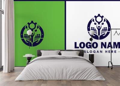 NGO icon Charitable group Voluntary agency Nonprofit organization flat logo sign symbol editable vector Wall mural