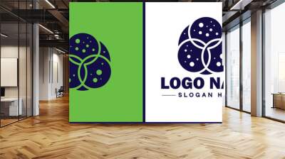 venn diagram icon Set diagram Logical diagram Intersection flat logo sign symbol editable vector Wall mural