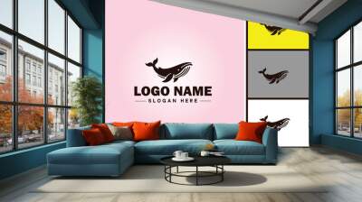 Whale icon logo vector art graphics for business brand icon Whale fish Ocean logo template Wall mural