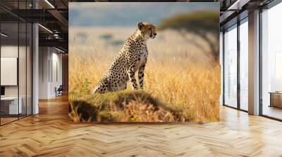 cheetah in the savannah Wall mural