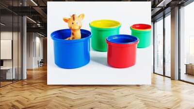 children colored plastic cups Wall mural