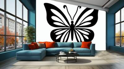  butterfly silhouette vector illustration white background Wall mural